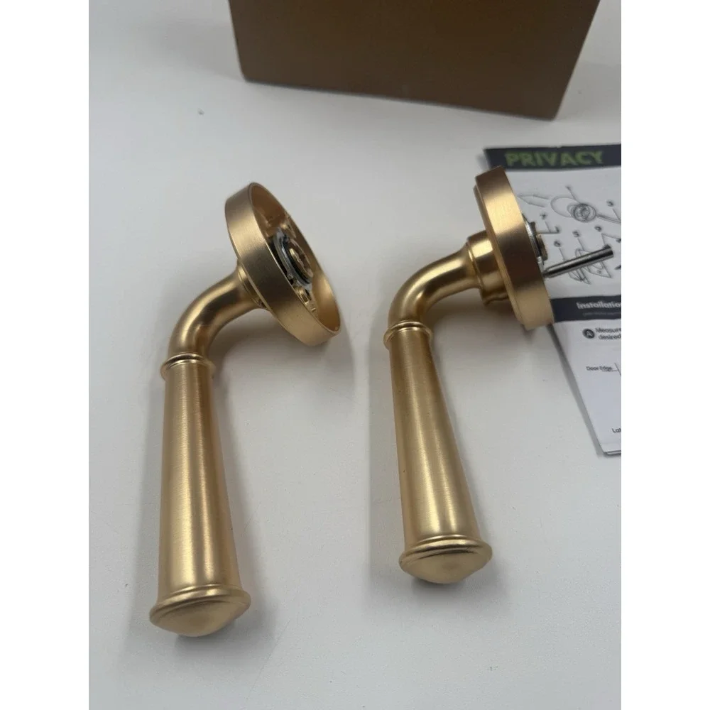 Brushed Gold Privacy Door Handle Interior Bedroom Bathroom Privacy Gold Door ...